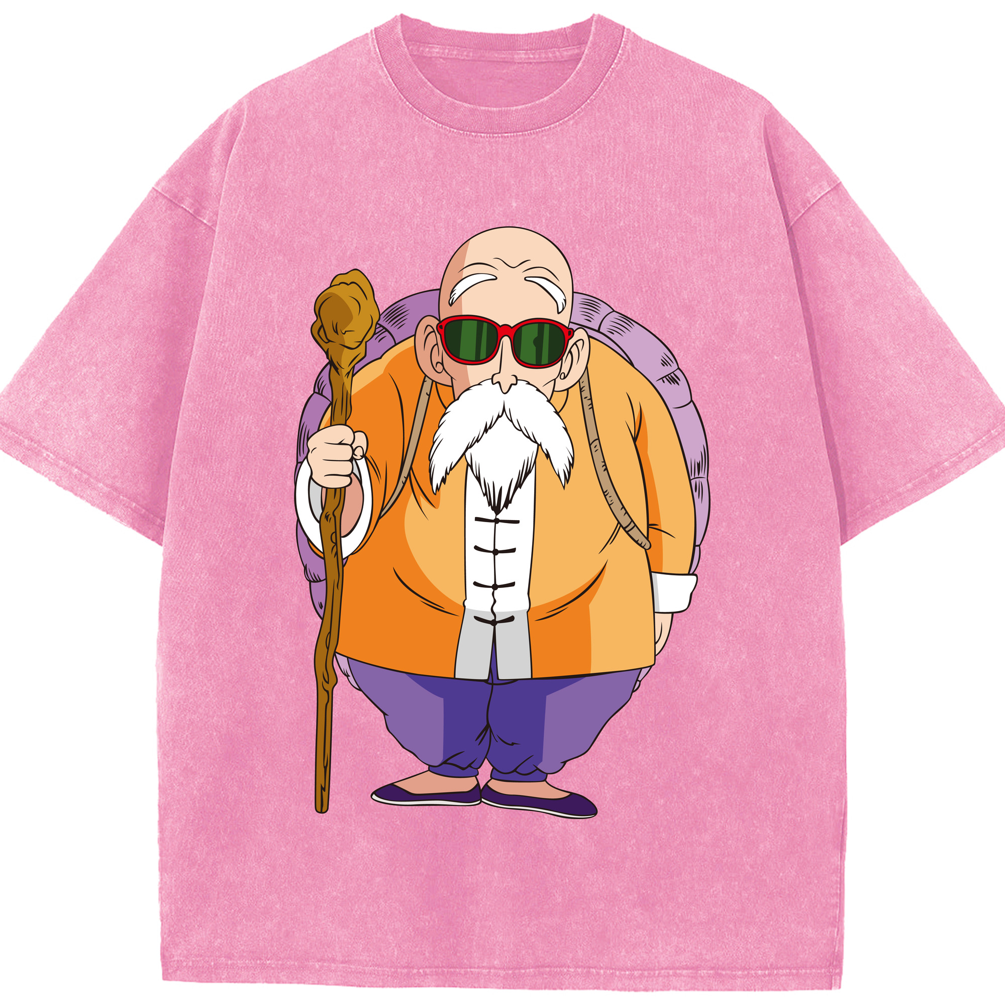 （画像用） ドラゴンボール 亀仙人（かめせんにん） DRAGON BALL Master Roshi Kame Sennin 綿100% ヴィンテージ風 半袖Tシャツ（フロントプリント）